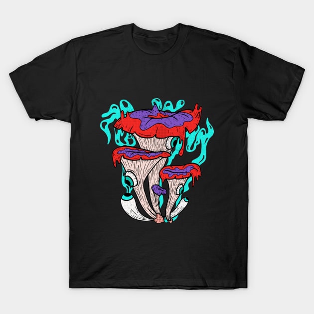 Psychedelic Magic Mushrooms T-Shirt by Mooxy